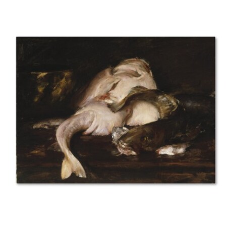 Trademark Fine Art William Merritt Chase 'Still Life With Fish' Canvas Art, 24x32 AA00967-C2432GG